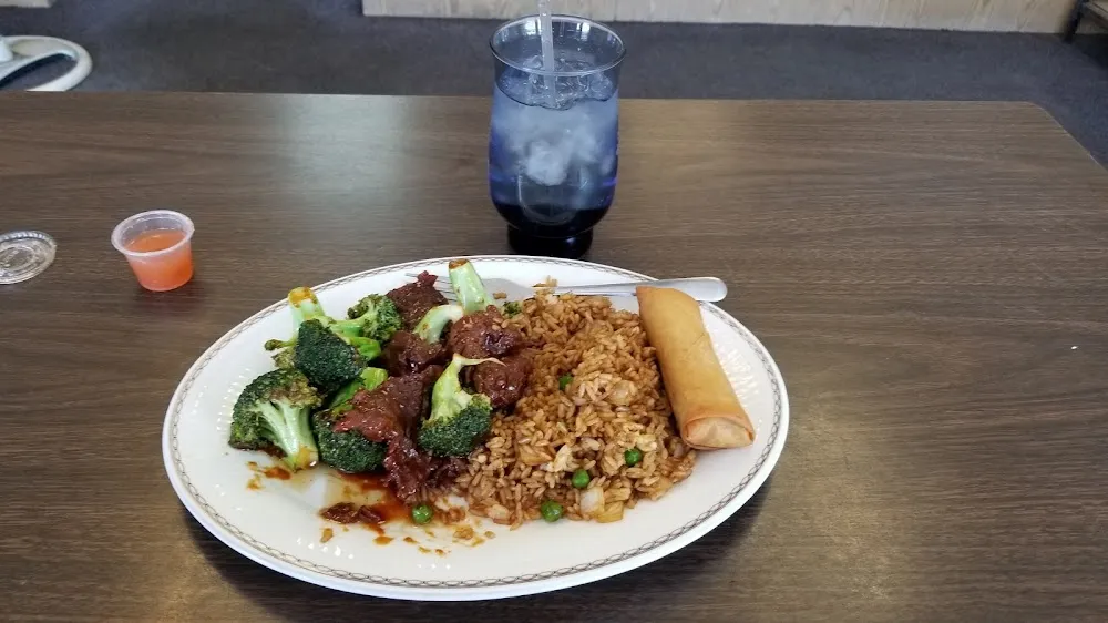 Beef with Broccoli and Fried Rice